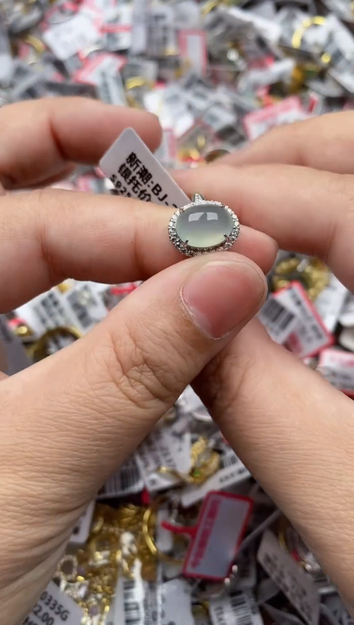 【闪购商品】翡翠戒指银S925镶嵌55555---3