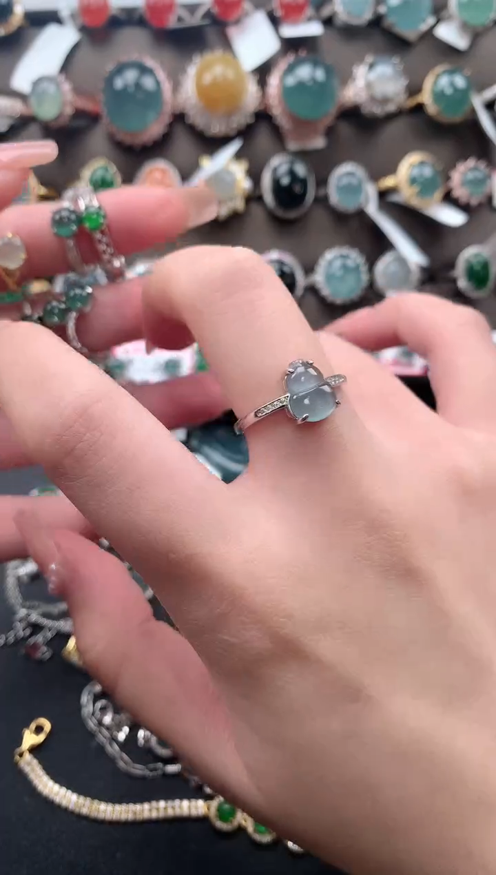 【闪购商品】翡翠戒指银S925镶嵌512412