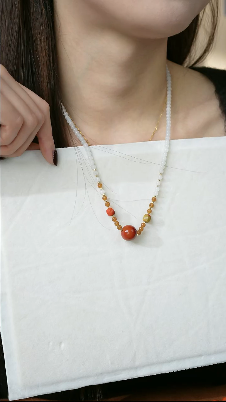 【闪购商品】南红玛瑙手链18K金镶嵌南红路路通