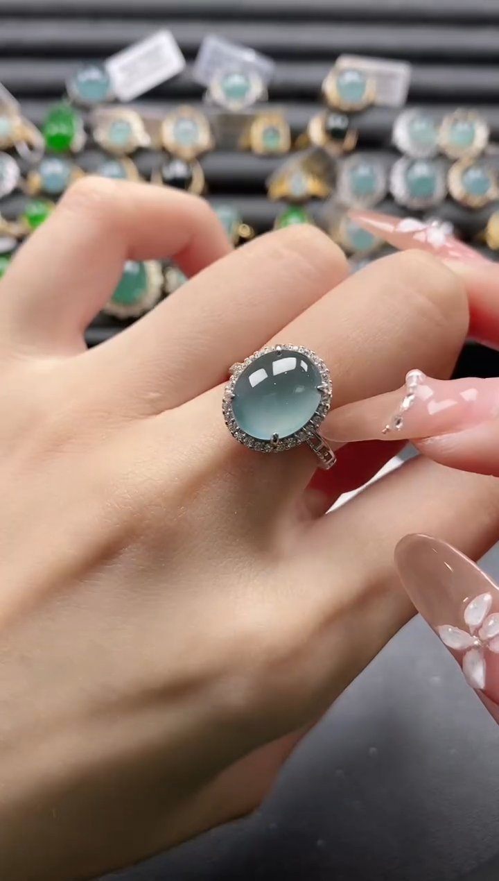 【闪购商品】翡翠戒指银S925镶嵌1111