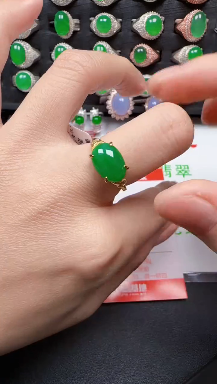 【闪购商品】翡翠戒指银S925镶嵌1570