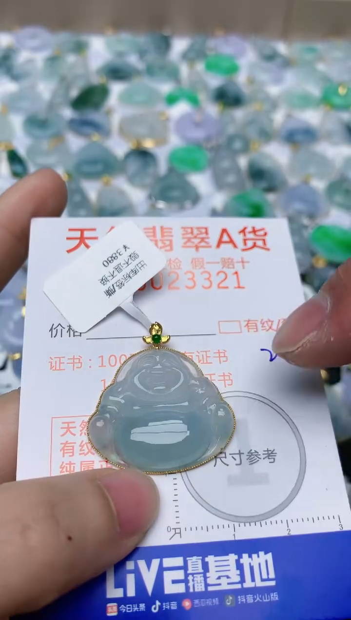 【闪购商品】翡翠颈饰18K金镶嵌天然翡翠A货    221