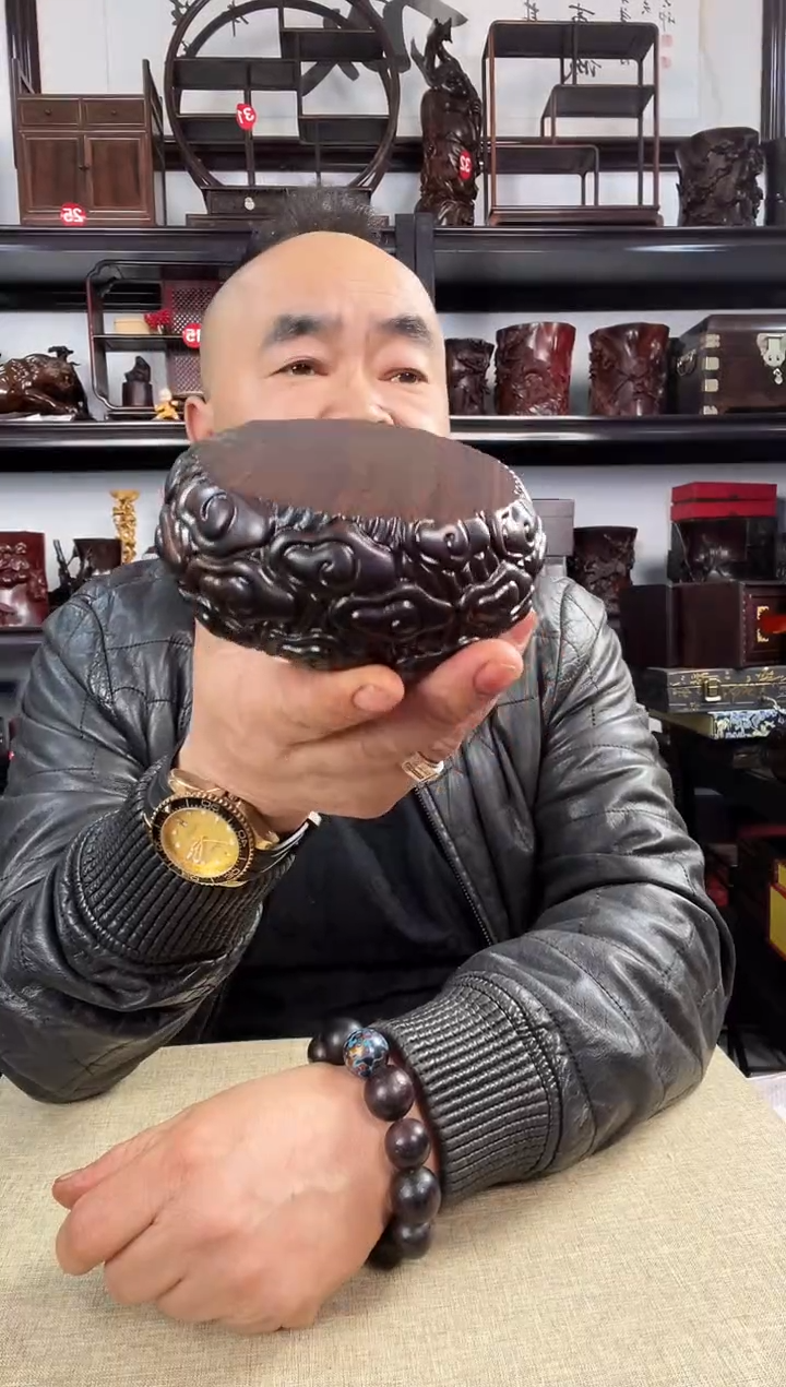 木老李红木工艺品小云纹