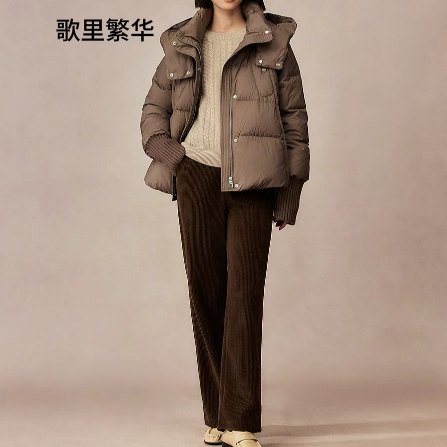 【女神专属】V+24年冬季新款高蓬松感鸭绒面包服可拆卸帽子0189