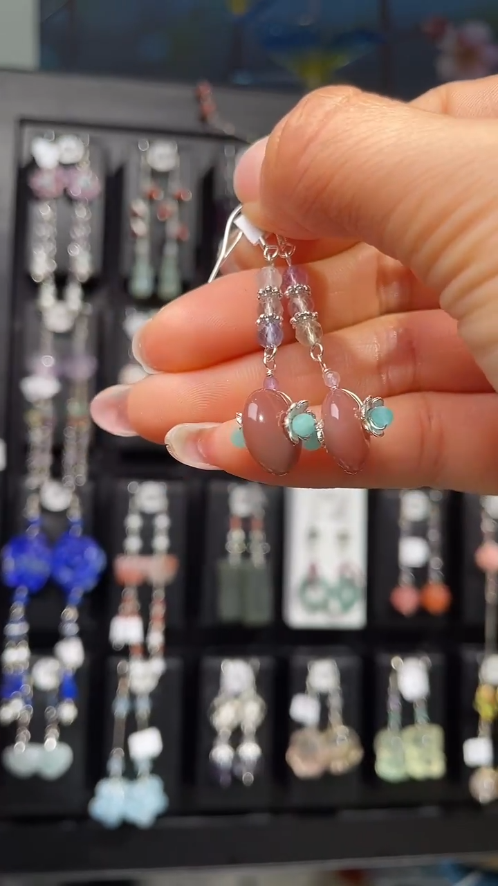 未镶嵌耳饰玛瑙/玉髓艳**儿艳 儿