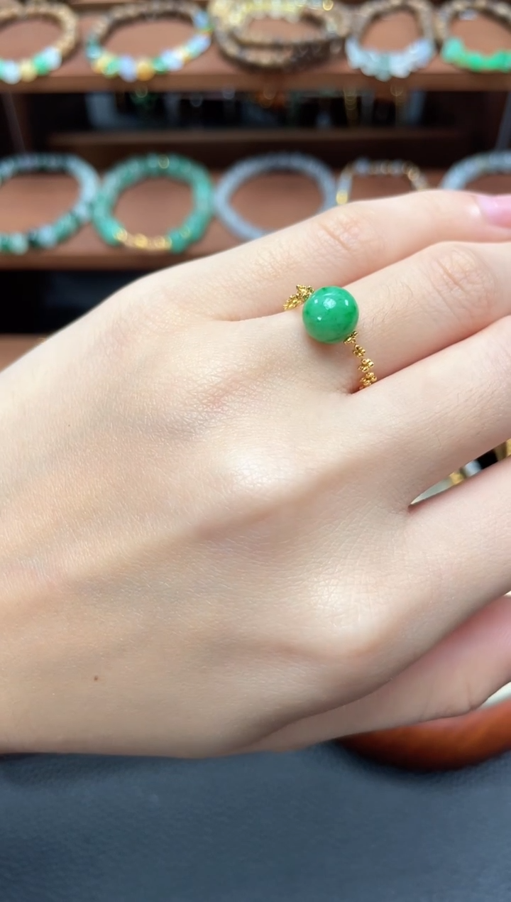 【闪购商品】翡翠戒指18K金镶嵌一个  JK623