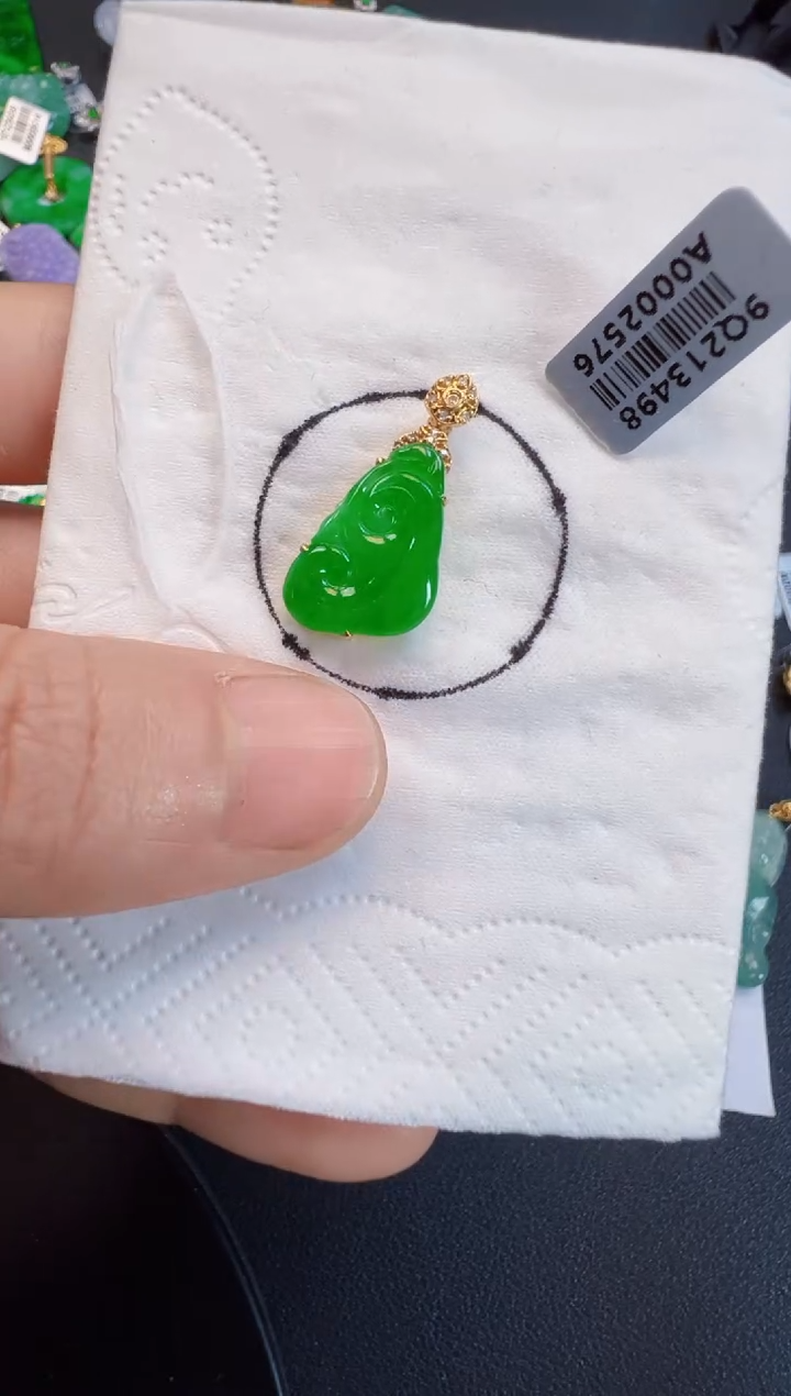 【闪购商品】翡翠吊坠(不含链)18K金镶嵌2980