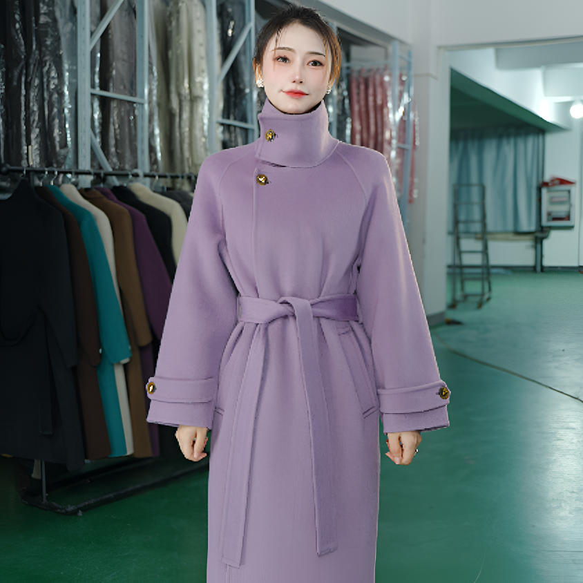 【CC粉丝专享】新款时尚显瘦长款立领外套气质冬季绵羊毛大衣