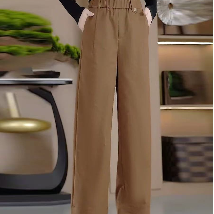 女士休闲百搭直筒阔腿休闲裤2598