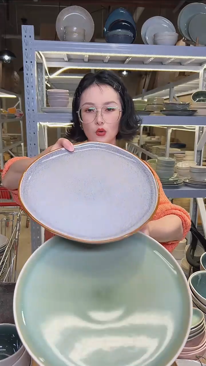 瓷151外贸尾货高温釉下彩陶瓷餐具默认微瑕