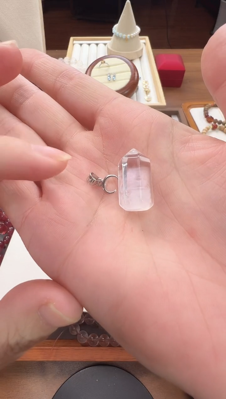 未镶嵌珠宝半成品水晶风**安天然蓝针水晶半成品