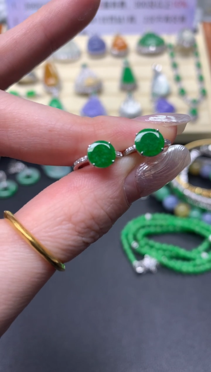 【闪购商品】翡翠耳饰18K金镶嵌耳饰|1200+120