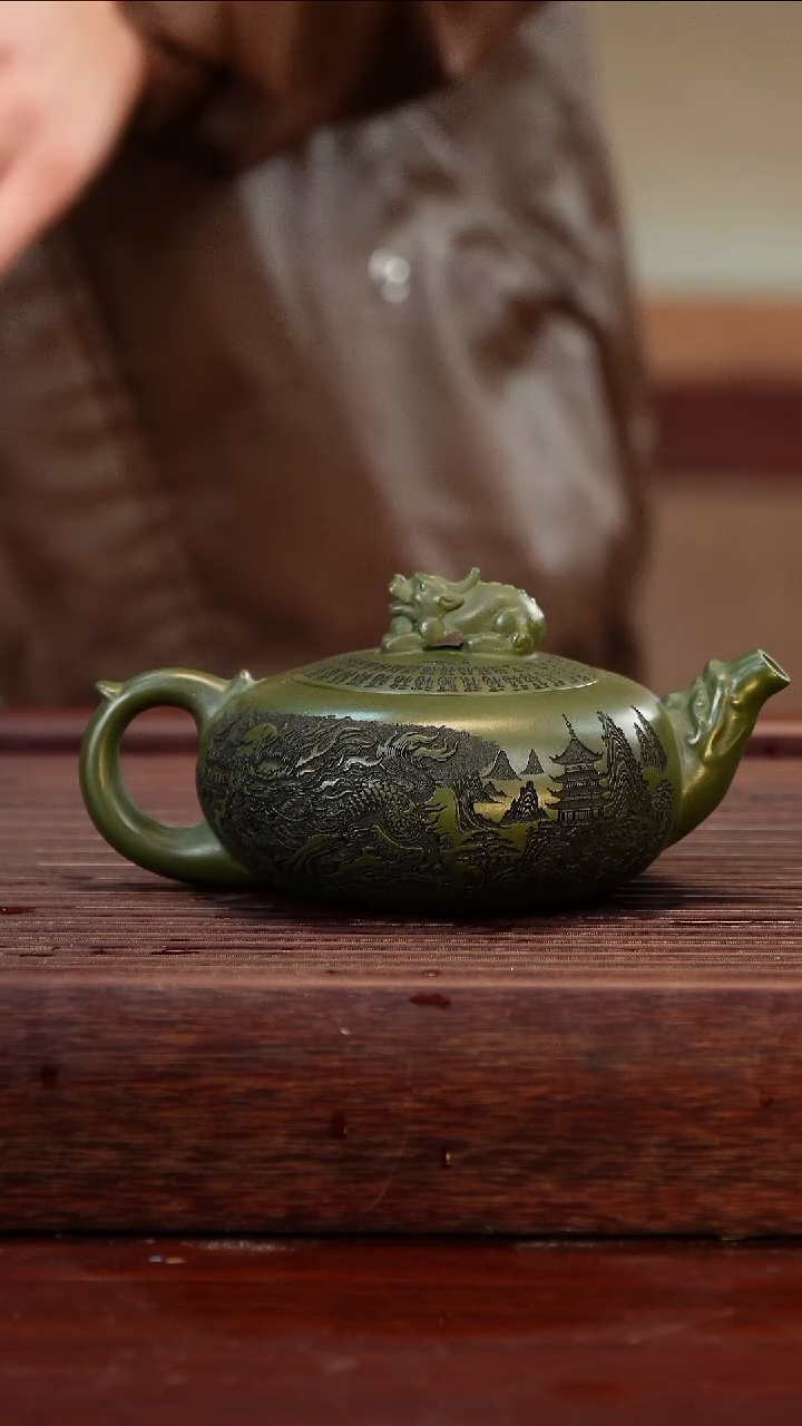 茶壶紫砂绿泥紫砂壶200cc左右