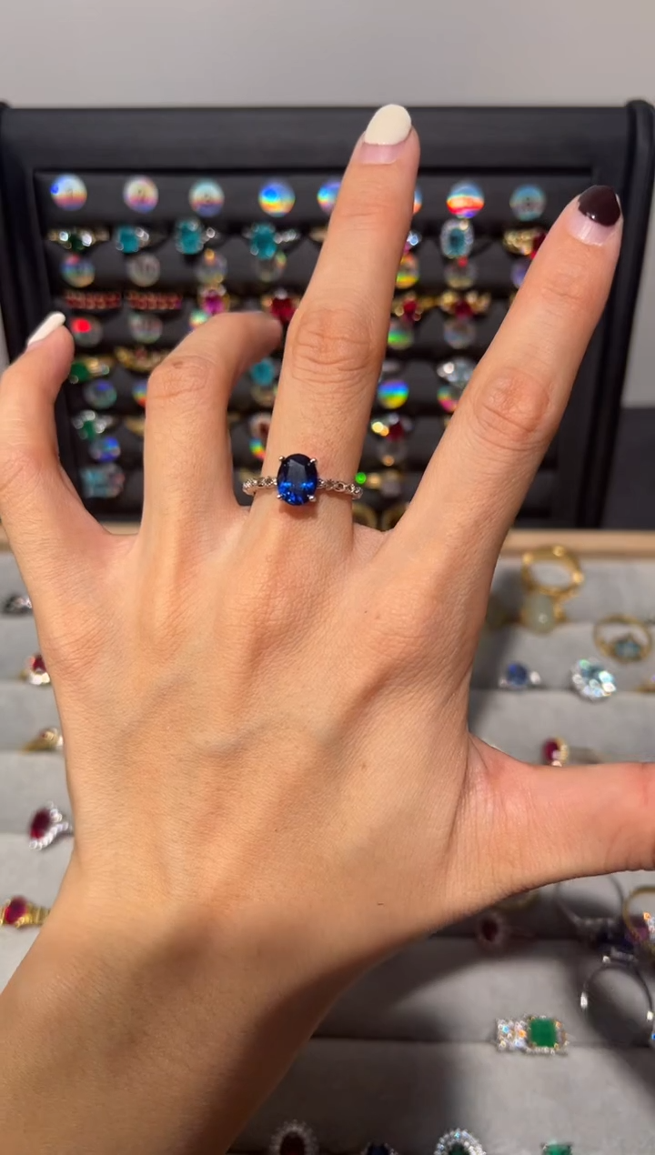 【闪购商品】蓝宝石戒指银S925镶嵌00000