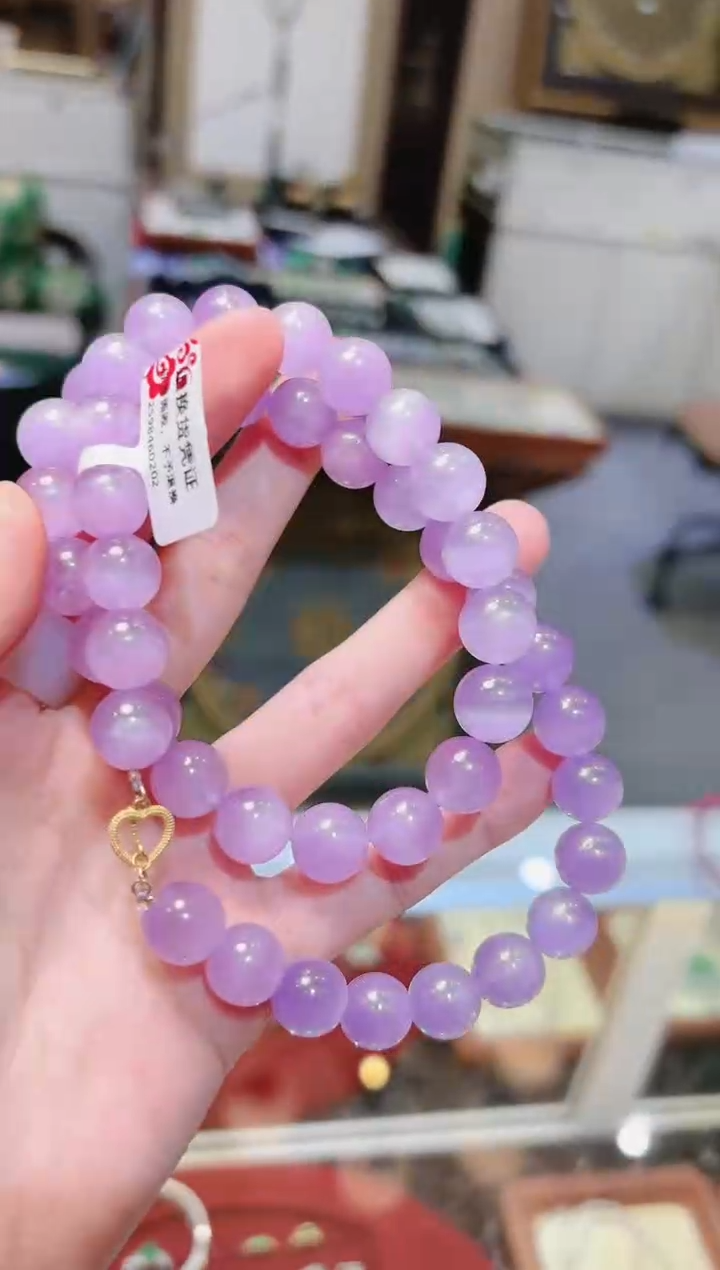 【闪购商品】锂辉石项链18K金镶嵌紫锂辉项链