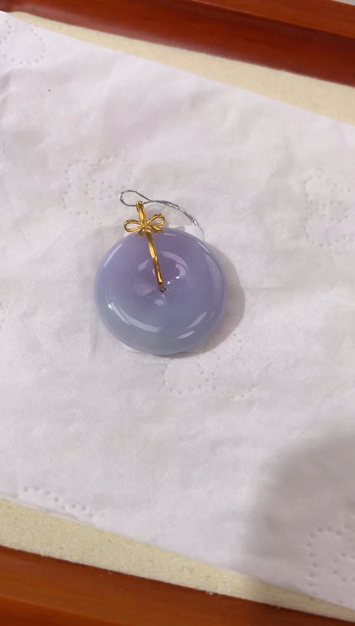 【闪购商品】翡翠颈饰18K金镶嵌天然缅甸a货翡翠