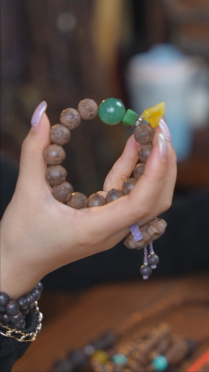 泥塑生命之光1.2-1.3左右莲花珠单圈手串