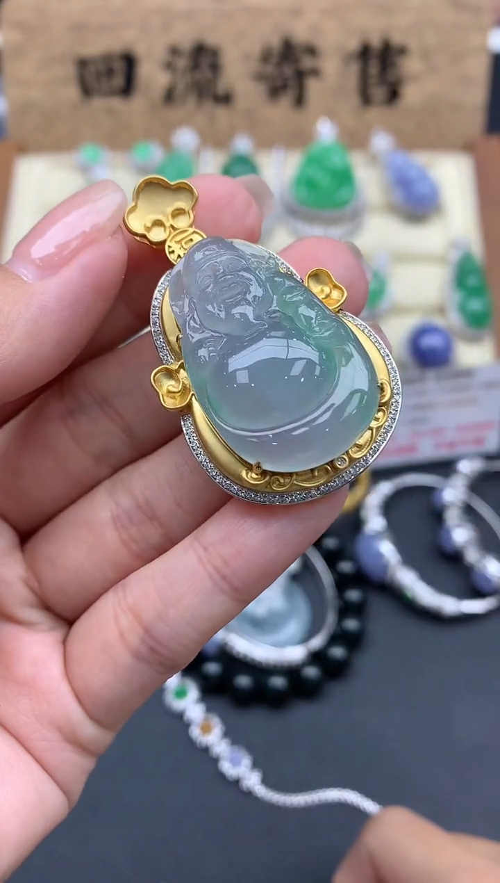 【闪购商品】翡翠颈饰18K金镶嵌695-中国好珍宝