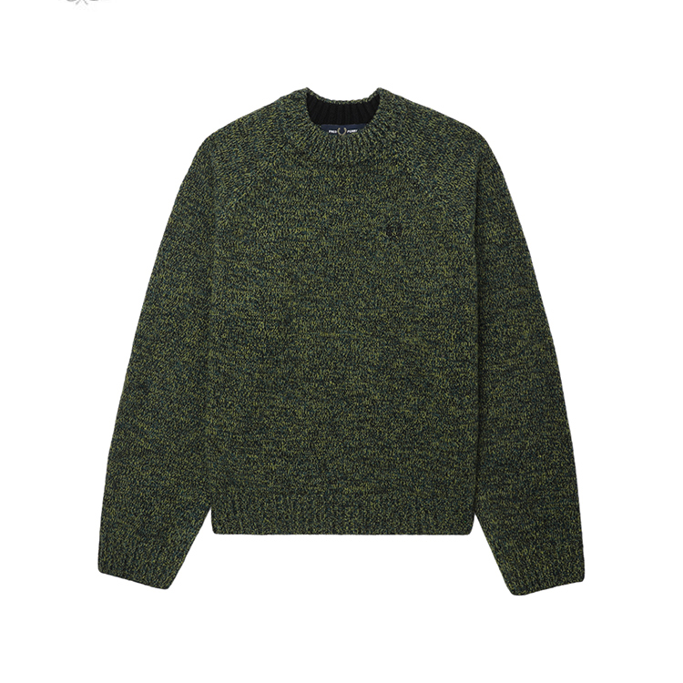 FRED PERRY女装圆领针织衫2025冬新款时尚质感合身杂色薄毛衣1133