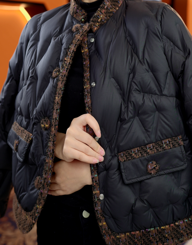 2025杭州原版正品保暖气质减龄修身羽绒服E-168-QMDD