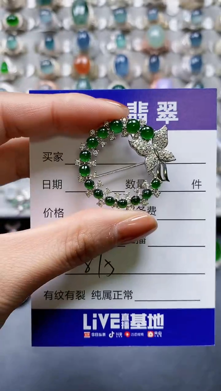 【闪购商品】翡翠颈饰银S925镶嵌0875