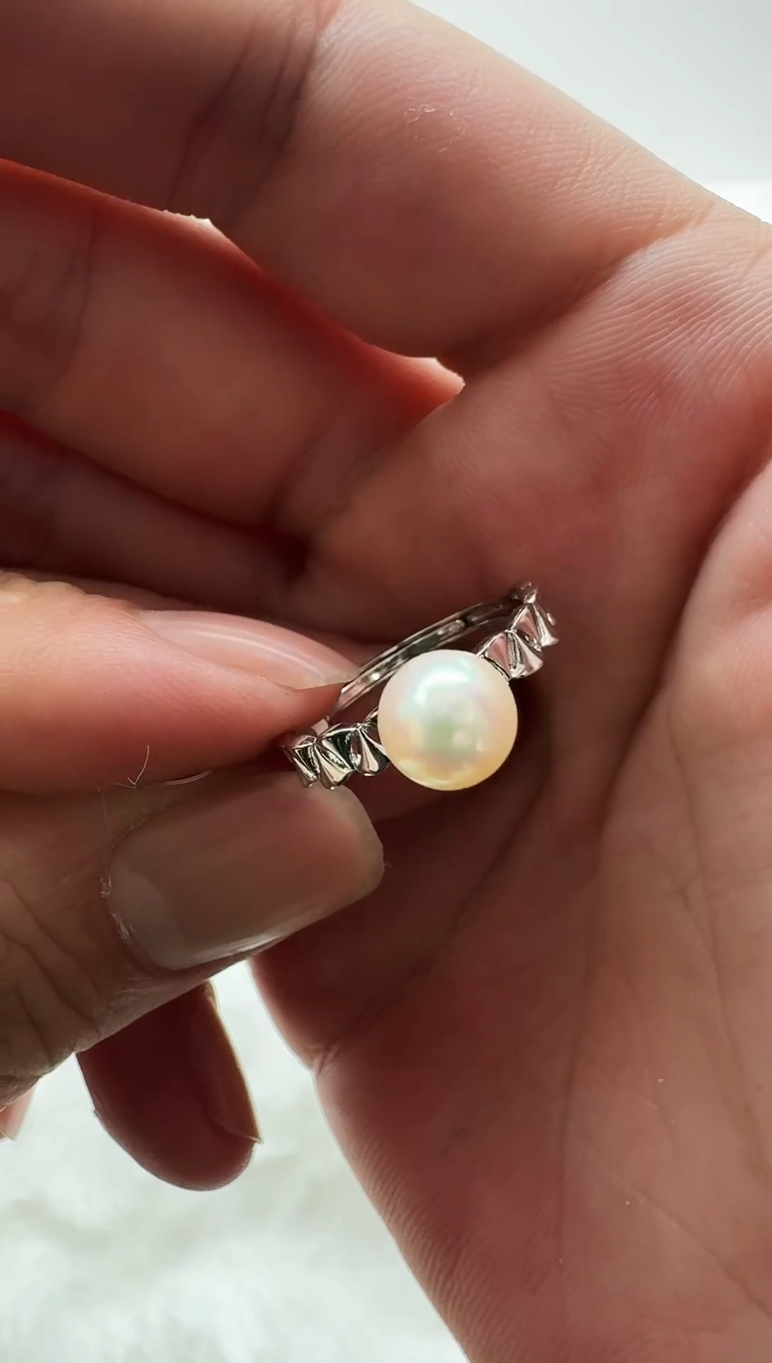 【闪购商品】海水珍珠AQ银S925镶嵌海水珍珠戒指@@YJ015