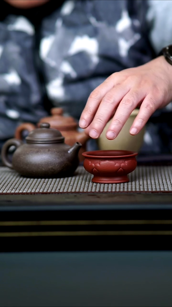 茶壶紫砂青****1半手千禧紫泥容天180cc+朱泥莲华杯