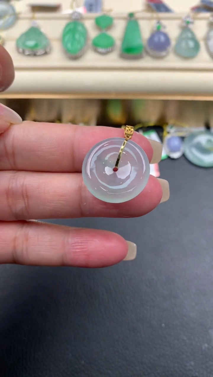 【闪购商品】翡翠颈饰18K金镶嵌Q546     