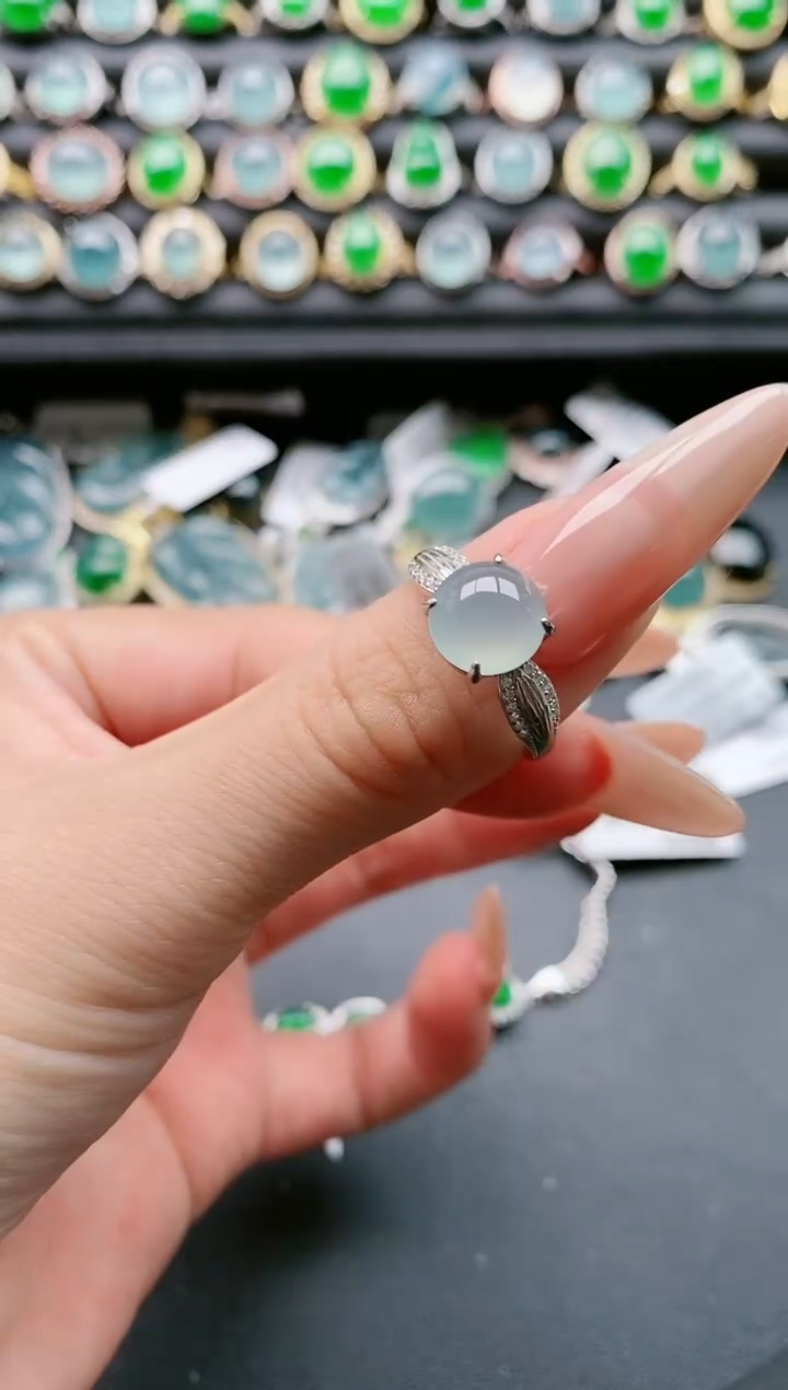 【闪购商品】翡翠戒指银S925镶嵌111111