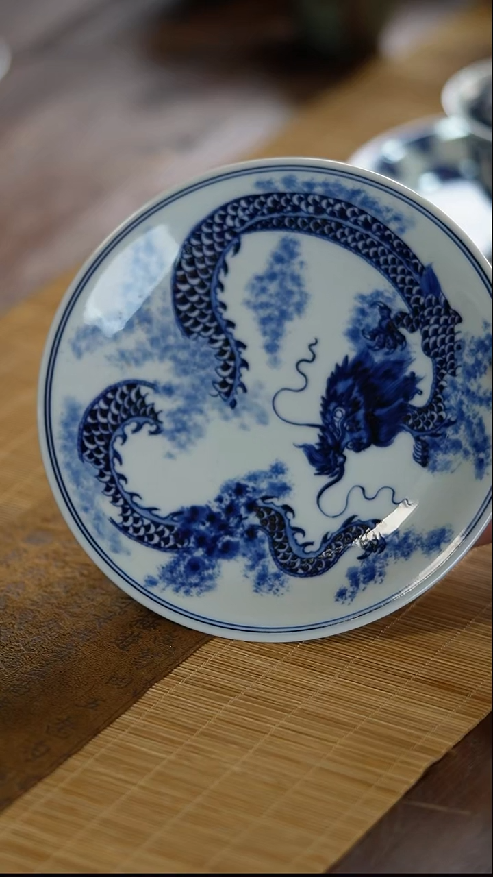 瓷片景德镇陶瓷茶器龙纹壶承