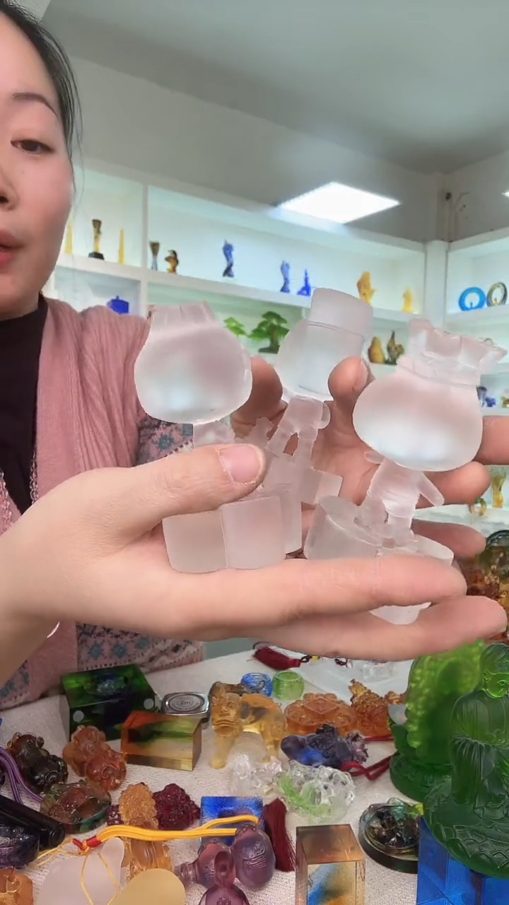 手工艺品琉璃3个摆件