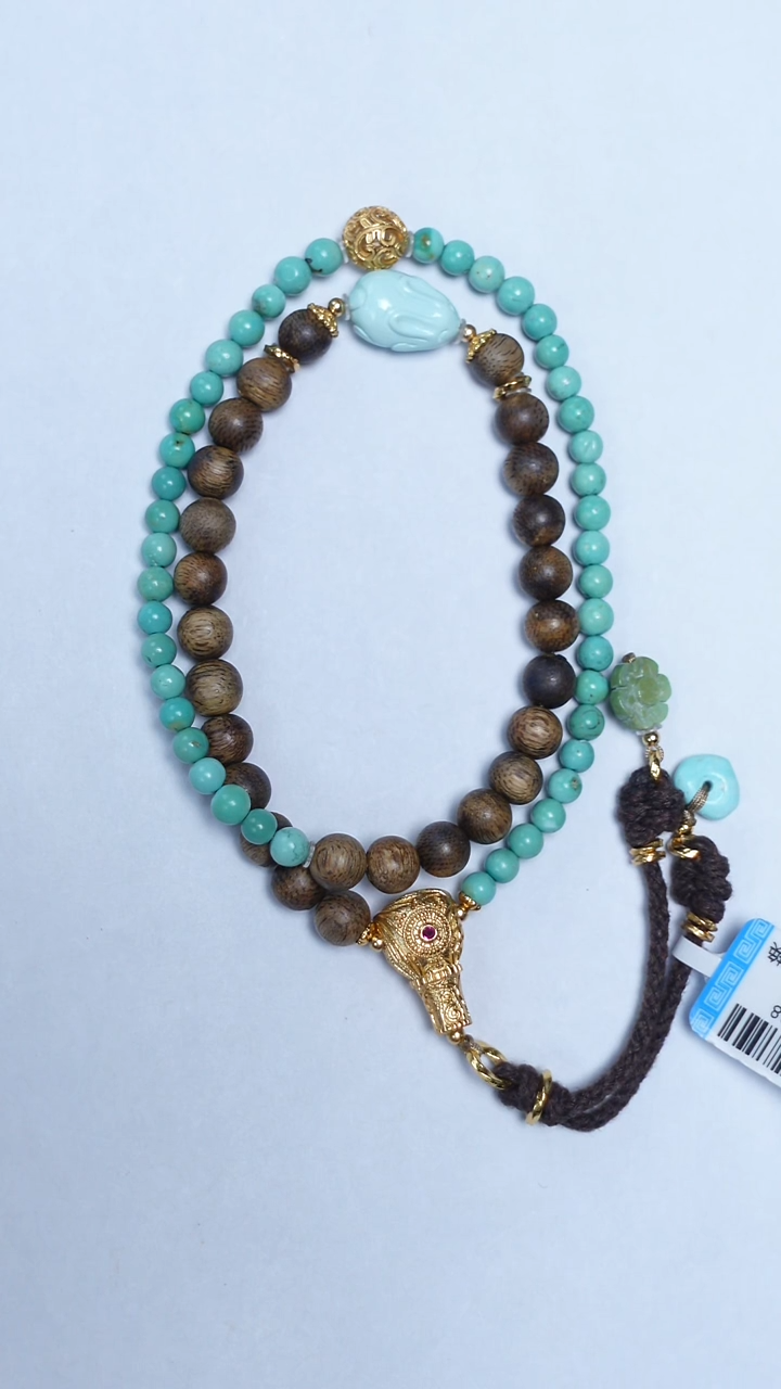 未镶嵌绿松石手链绿松沉香双圈