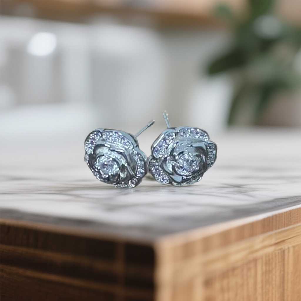 【抓紧处理】ins风女款气质定制生肖挂饰A802山茶花耳钉