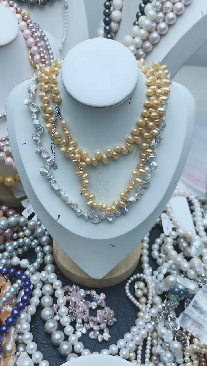 【闪购商品】淡水珍珠颈饰钛钢22