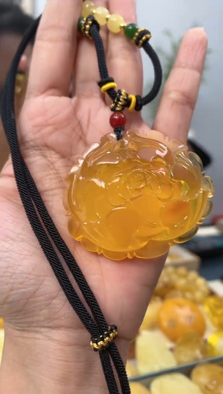 【闪购商品】蜜蜡裸石未镶嵌天然琥珀蜜蜡牡丹