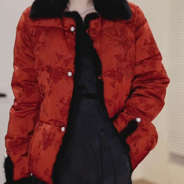 YY-2025新款新中式国风拼接时尚羽绒服