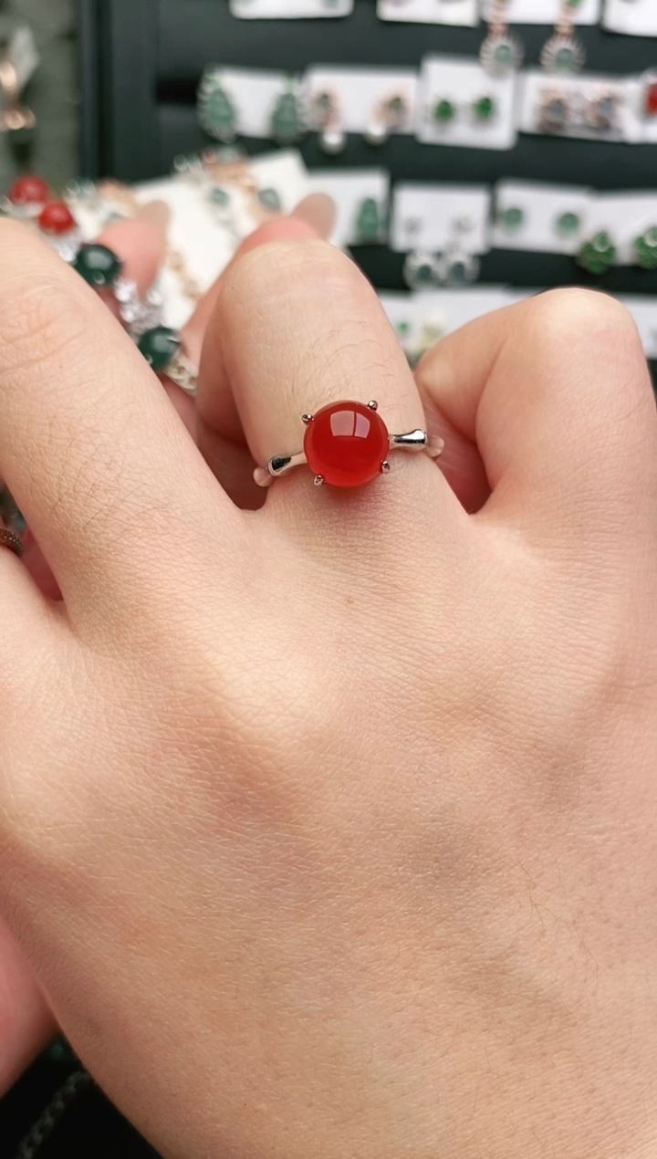 【闪购商品】玛瑙/玉髓戒指银S925镶嵌戒指