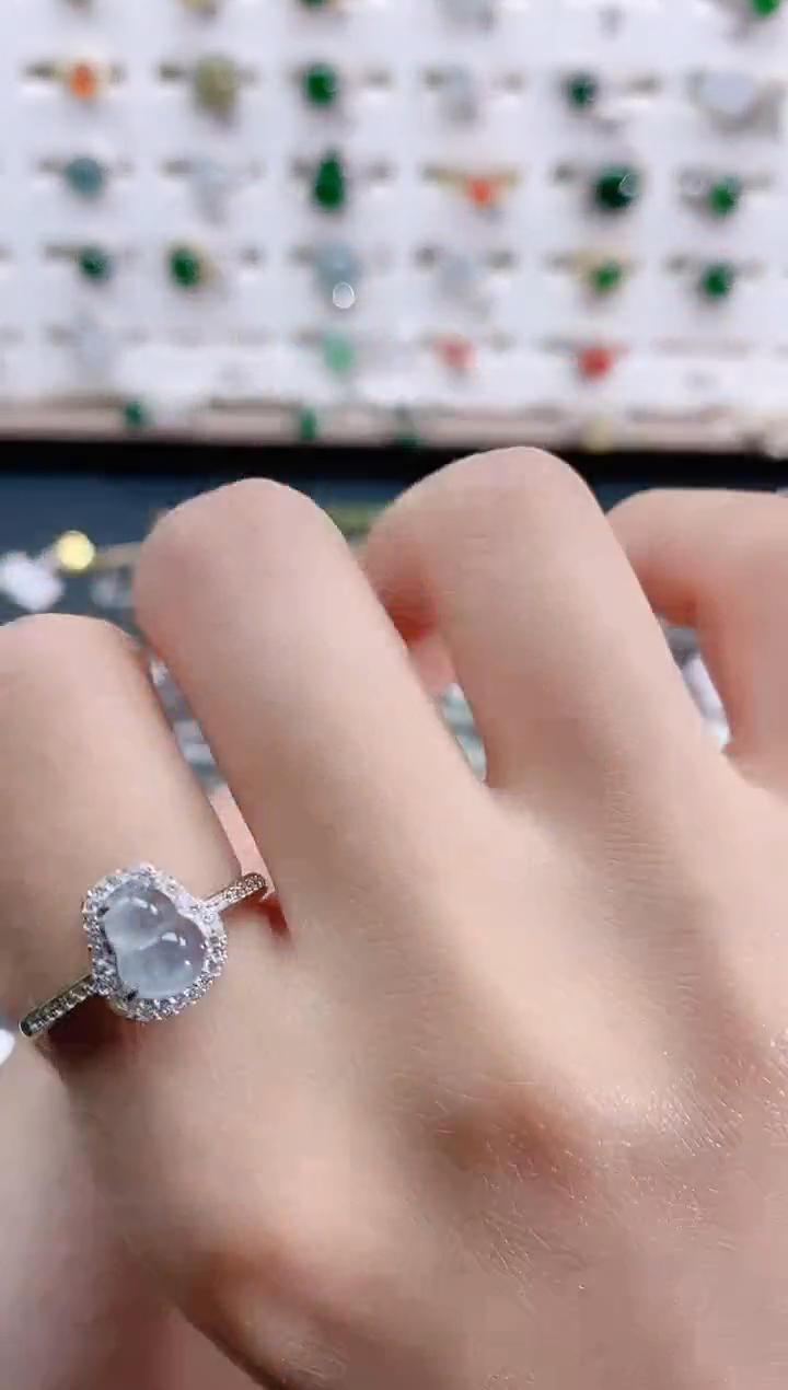 【闪购商品】翡翠银S925镶嵌戒指天然翡翠