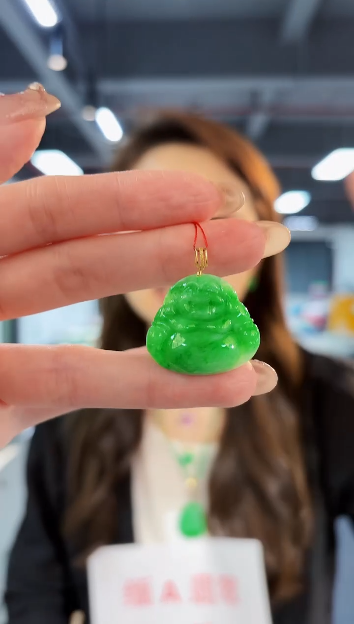 【闪购商品】翡翠颈饰18K金镶嵌缅料A货/支持复检/一件