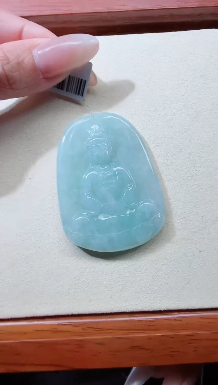 翡翠未镶嵌项链观音-168