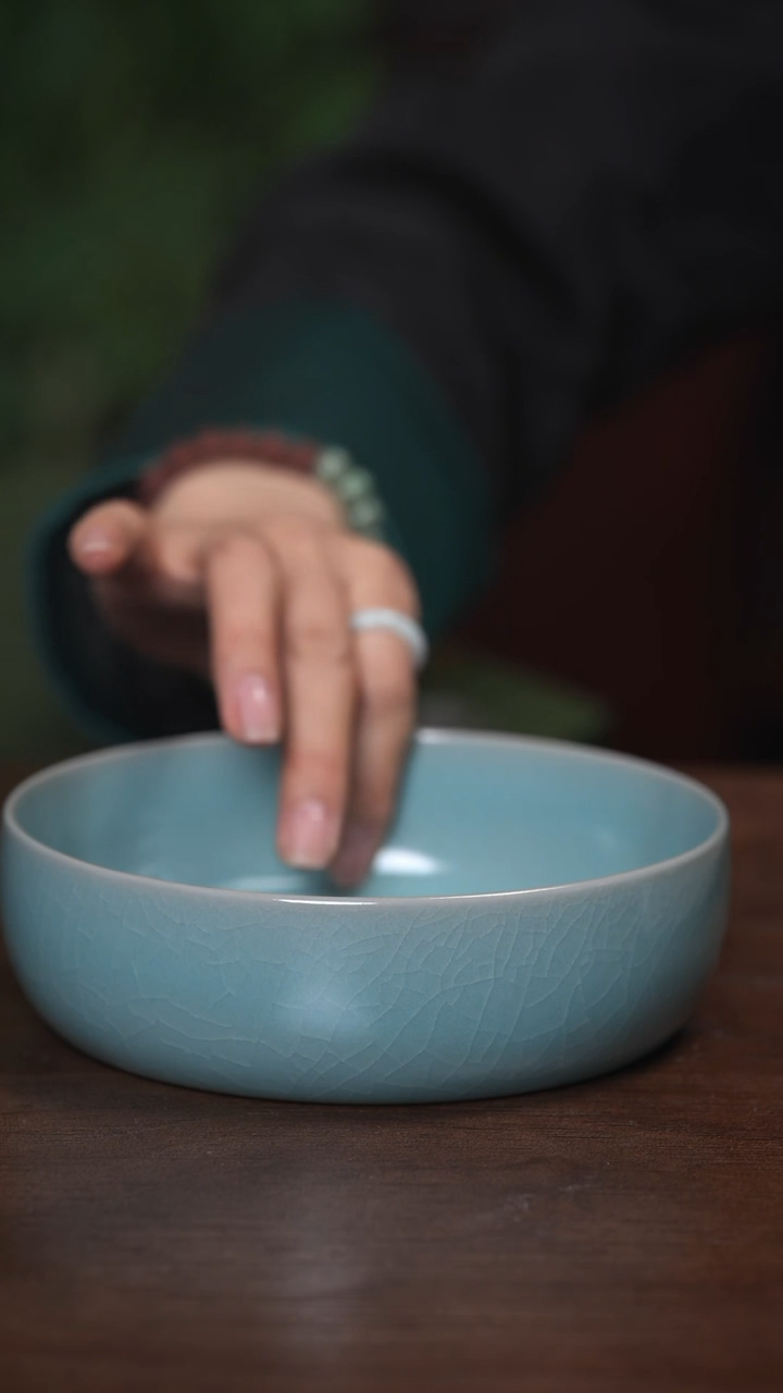 【闪购商品】清凉寺原产地仿古釉手工汝瓷小圆洗