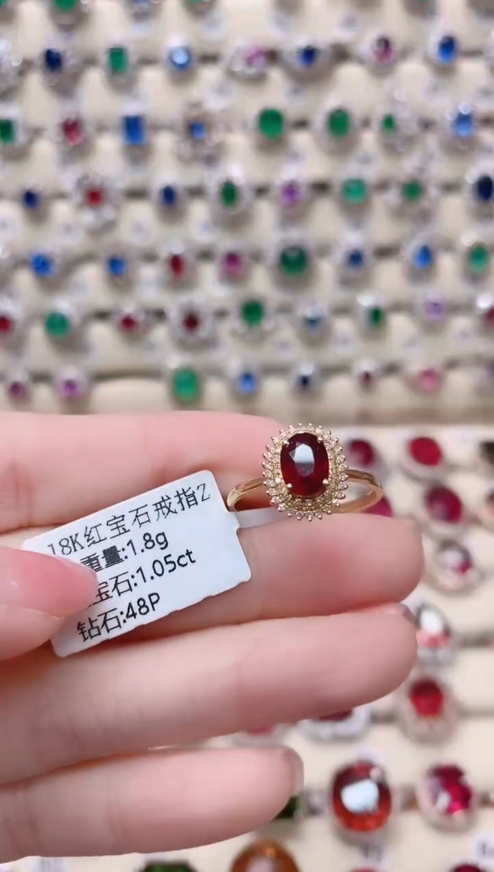 【闪购商品】红宝石18K金戒指18K金镶嵌1