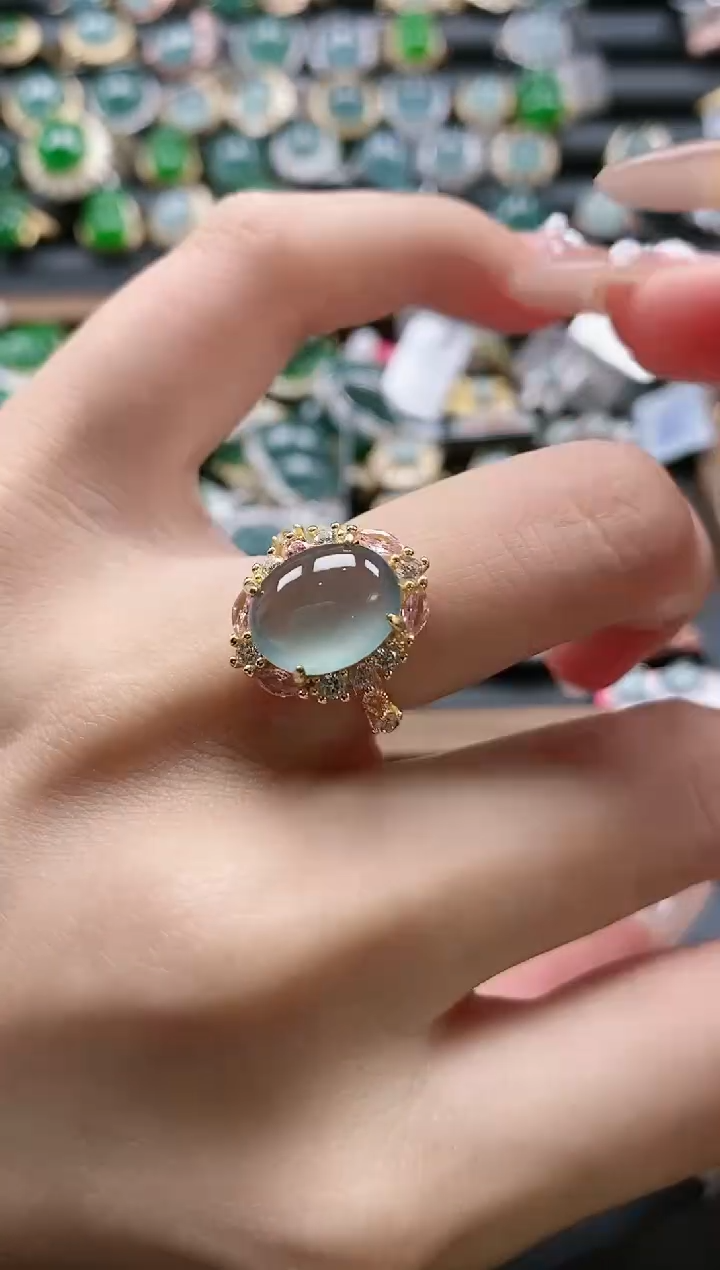 【闪购商品】翡翠戒指银S925镶嵌51511