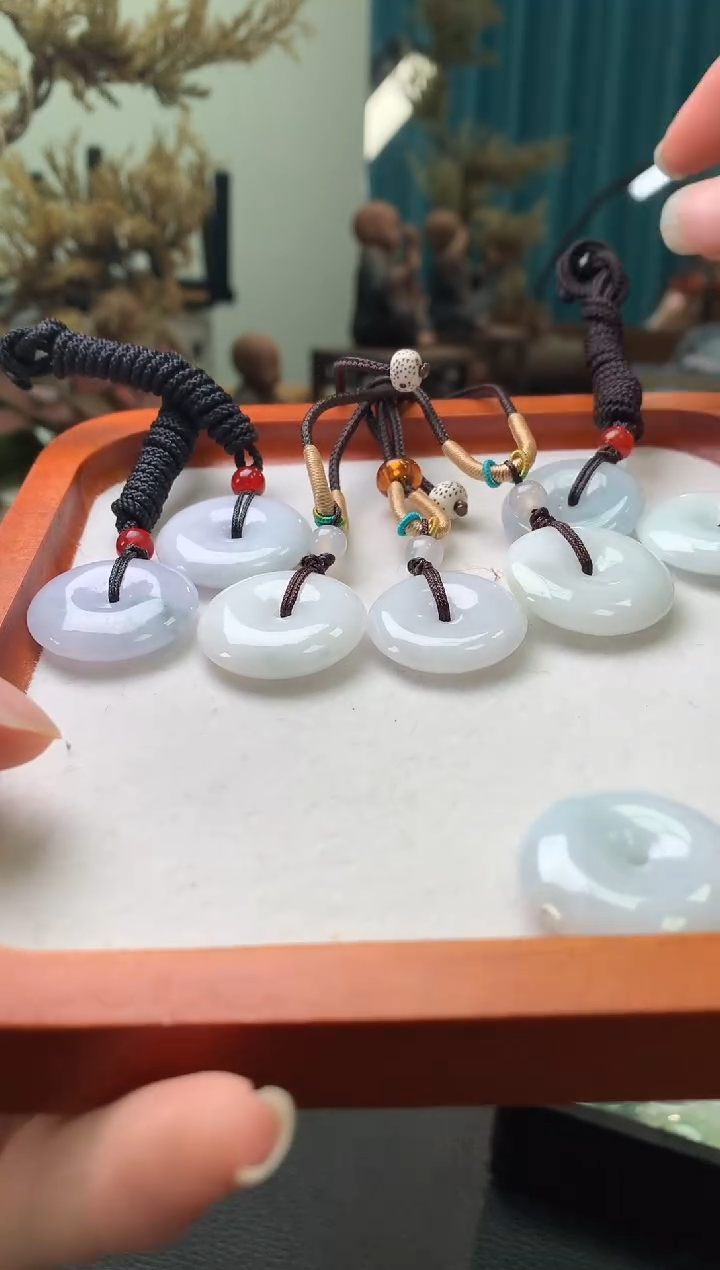 吊坠(不含链)未镶嵌翡翠胶感平安扣多样性发一件