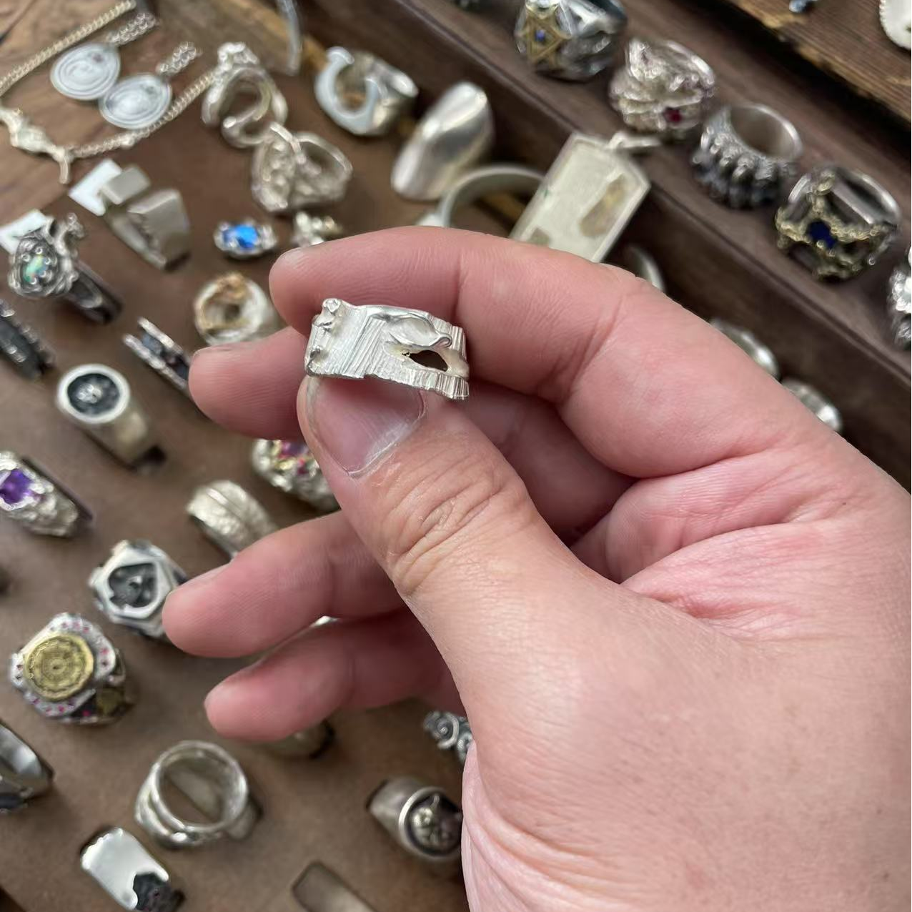 925银戒指 925纯银重塑宽体戒指