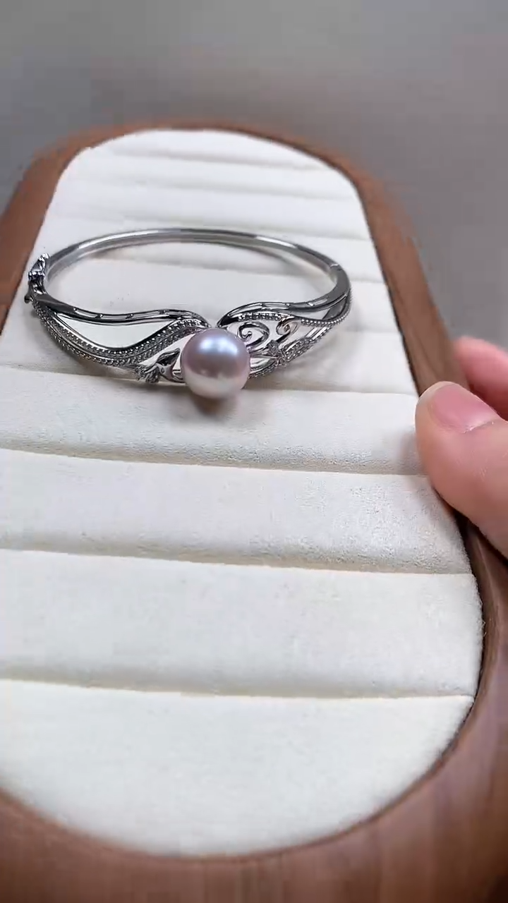 【闪购商品】淡水珍珠手镯银S925镶嵌淡水珍珠豪华手镯