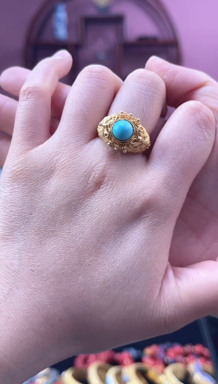 非遗 花丝镶嵌开口戒