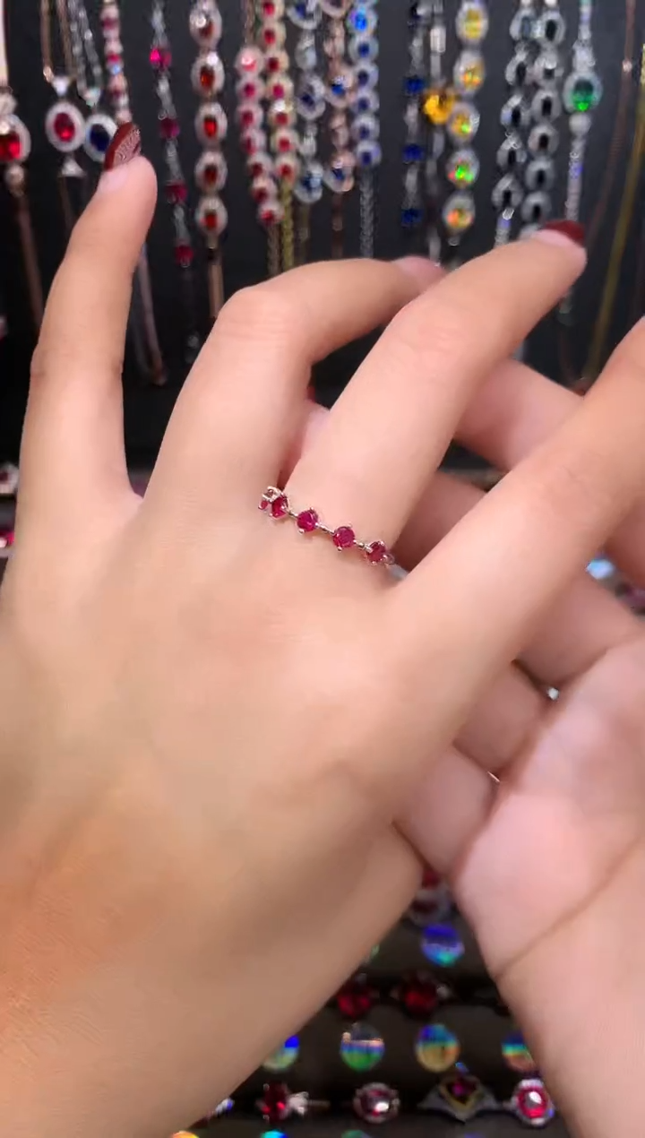 【闪购商品】红宝石戒指银S925镶嵌银色