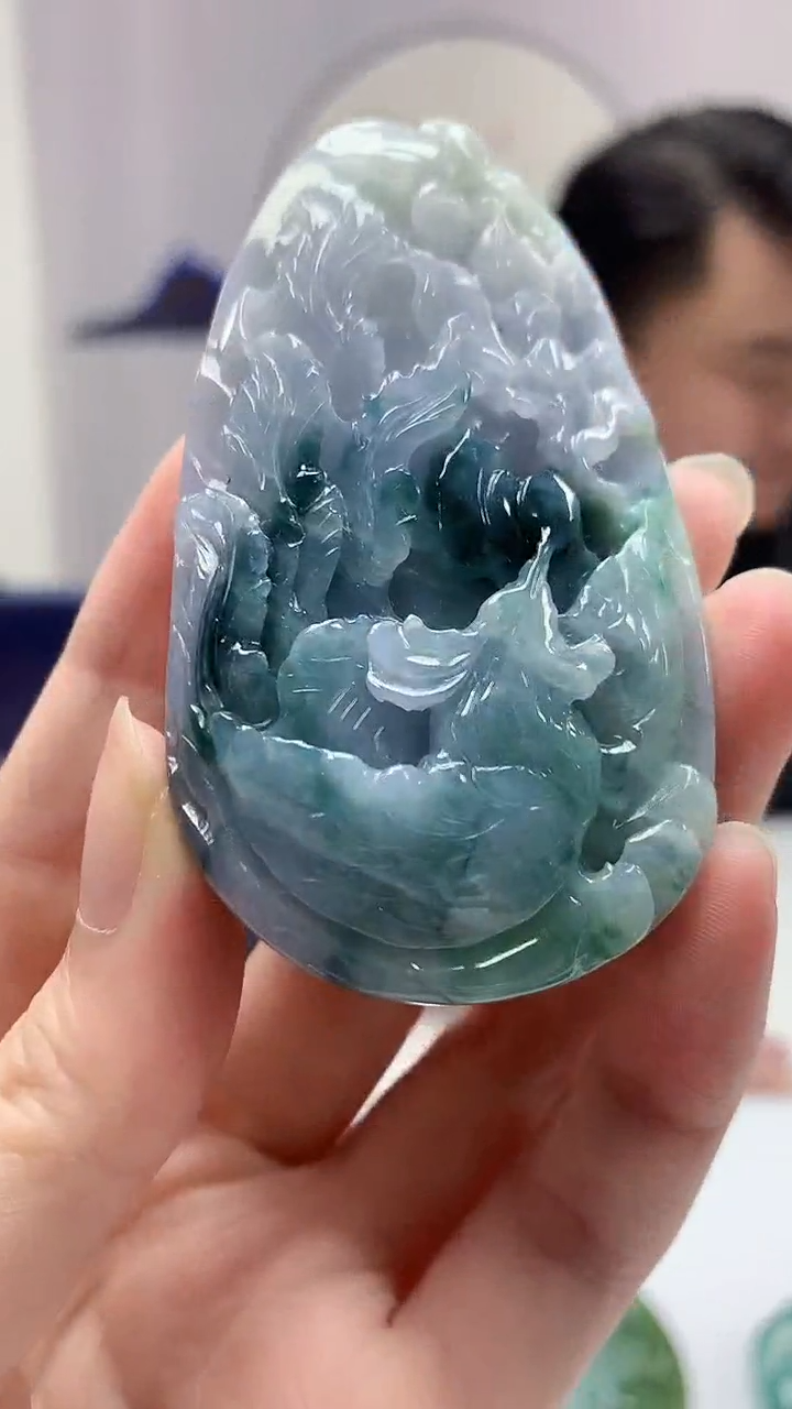 【闪购商品】定制翡翠未镶嵌5060zm-毛货挂件10凤凰