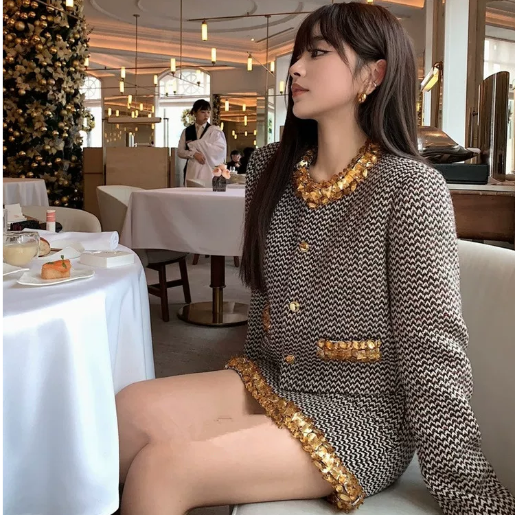 法式富家千金套装2025新款高级感名媛气质小香风粗花呢外套女秋冬